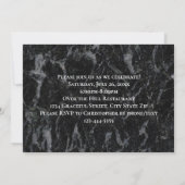 フォトビッグ40黒大理石バースデーパーティー 招待状 (裏面)