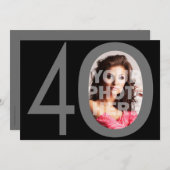 フォトビッグ4-0バースデーパーティ招待状 招待状 (正面/裏面)