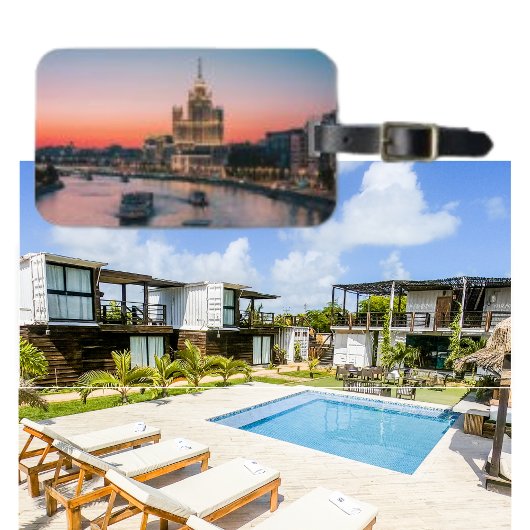 フォトビューティフルサンセットトワイライトダスクラゲージタグ ラゲッジタグ