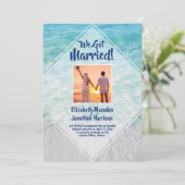 フォトビーチたった今結婚しました発表披露宴 招待状 (スタンド正面)