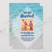 フォトビーチたった今結婚しました発表披露宴 招待状 (正面/裏面)