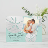 フォトビーチシーガラスホワイトサンドドル セーブザデート (スタンド正面)