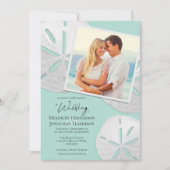 フォトビーチシーグラス砂ド結婚ルのウェブサイト 招待状 (正面)