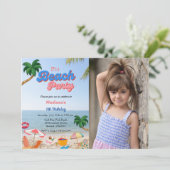 フォトビーチパーティー誕生日、夏ビーチ誕生日 招待状 (スタンド正面)