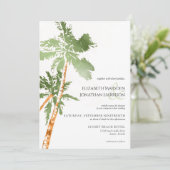 フォトビーチパームツリーズグリーンデスティネーションウェディング 招待状 (スタンド正面)