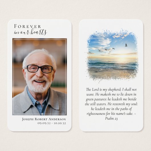 フォトビーチメモリアル祈りの言葉カード (正面&裏面)