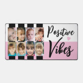 フォトビ前向きーブストライプブラックピンク デスクマット (正面)