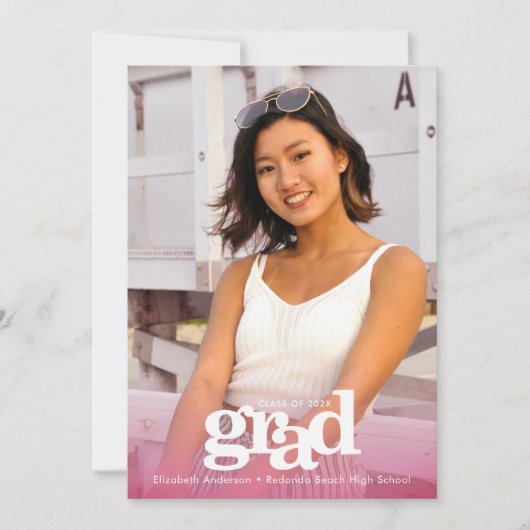 フォトピはっきりしたックモダンスのパーティーシンプルエレガントー 招待状 (正面)