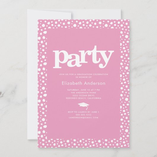 フォトピはっきりしたックモダンスのパーティーシンプルエレガントー 招待状 (裏面)