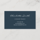 フォトピアニストネイビーブルーシンプル 名刺 (正面)