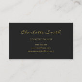 フォトピアニストブラック&金ゴールドシンプル 名刺 (正面)