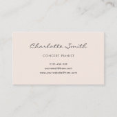 フォトピアニスト赤面ピンクシンプル 名刺 (正面)