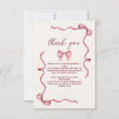 フォトピエレガントックボウブライダルシャワー サンキューカード (正面)