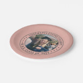 フォトピエレガントックローズローズ金ゴールド卒業モダン ペーパープレート (アングル)