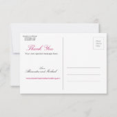 フォトピエレガントンク結婚の感謝はがき サンキューカード (裏面)