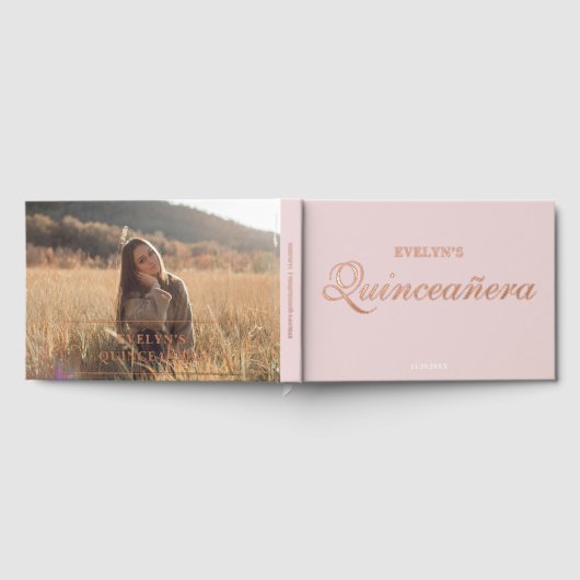 フォトピエレガントンク誕生日キンセアニェラ ゲストブック (全面)