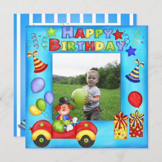 フォトピエロ誕生日カードの追加 招待状 (正面/裏面)