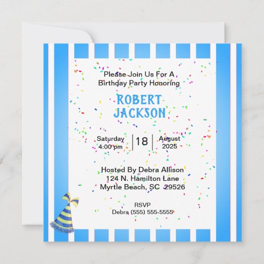 フォトピエロ誕生日カードの追加 招待状 (裏面)