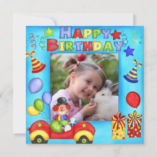 フォトピエロ誕生日パーティーへの招待 招待状 (正面)