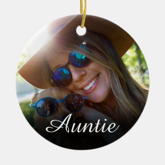 フォトピガーリーンクおもしろいスクリプトおばさん叔母の定義 セラミックオーナメント (正面)