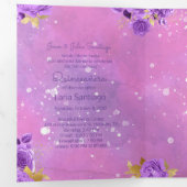 フォトピスペインのックウォーター色キンセアニェラ 三つ折り招待状 (内部最初)