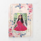 フォトピスペインのックブルーバラキンセアニェラ 三つ折り招待状 (カバー)