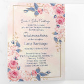 フォトピスペインのックブルーバラキンセアニェラ 三つ折り招待状 (内部最初)