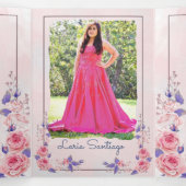 フォトピスペインのンクとパープルバラキンセアニェラ  三つ折り招待状 (内部中)