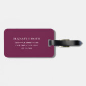 フォトピパーソナライズされたックプラムシンプルモダン ラゲッジタグ (裏面横)