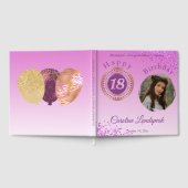 フォトピパーソナライズされたンクグリッター、18誕生日 ゲストブック (全面)