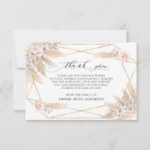 フォトピンクのフローラパンパスグラス愛の記憶 サンキューカード (正面)