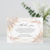 フォトピンクのフローラパンパスグラス愛の記憶 サンキューカード (スタンド正面)