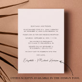 フォトピンクの結婚式のレセプションの後に幸せに 招待状