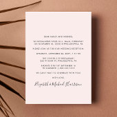 フォトピンクの結婚式のレセプションの後に幸せに 招待状