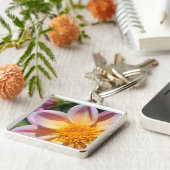 フォトピンクの花と明るい黄色の中央 – キーホルダー (側面)