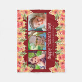 フォトピンクの花母の日の毛布 フリースブランケット (正面)