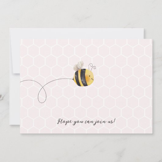 フォトピンクイエロービーFirst Bee-Day 1 Birthday 招待状 (裏面)