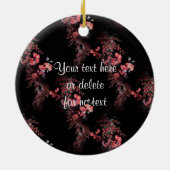 フォトピンクエレガントフローラデザインオーナメント セラミックオーナメント (裏面)