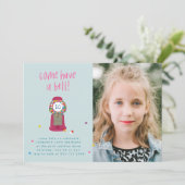 フォトピンクグムボールマシンキャンディバブルガムパーティー 招待状 (スタンド正面)