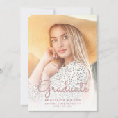 フォトピンクグリッターGLAM卒業発表 招待状 (正面)