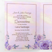 フォトピンクスペインのラベンダーバラキンセアニェラ 三つ折り招待状 (内部最初)