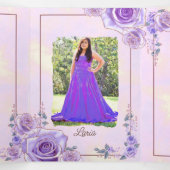 フォトピンクスペインのラベンダーバラキンセアニェラ 三つ折り招待状 (内部中)