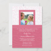 フォトピンクハニーサックル渦巻き結婚式招待状 招待状 (正面)