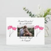 フォトピンクハートバルーン婚約のお知らせ セーブザデート (スタンド正面)