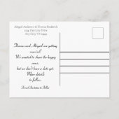 フォトピンクハートバルーン婚約のお知らせ 案内ポストカード (裏面)