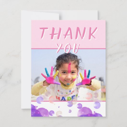 フォトピンクバブルガーリー子供の誕生日パーティー (正面)