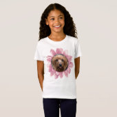フォトピンクパーソナライズされた花 Tシャツ (正面フル)