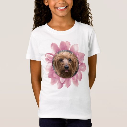 フォトピンクパーソナライズされた花 Tシャツ (正面)