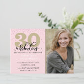 フォトピンクパープル30と素晴らしい誕生日パーティー 招待状 (スタンド正面)