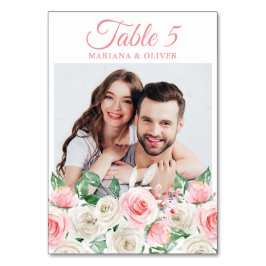 フォトピンクピーチ結婚フローラ テーブルナンバー